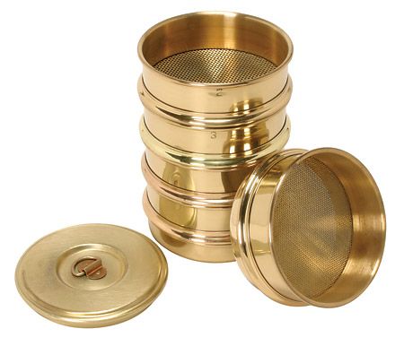 Full Height Fine Sieve Set - 20cm Dia X 50mm Height - For Geotextile Glass Bead Separation Test
