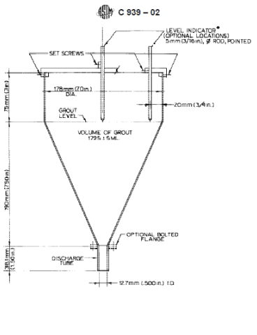 Marsh Cone Funnel For Grout-astm C939
